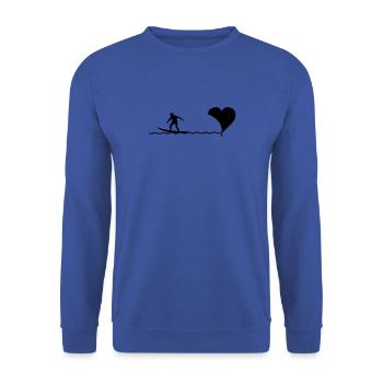 Tee-shirt surfers, surf, surf, surfers - Sweat-shirt Unisexe - bleu royal - Devant - Alina (178cm) & Michal (187cm)