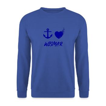 I love Wismar - Unisex Sweatshirt - royal blue - Front - Alina (178cm) & Michal (187cm)