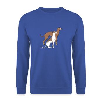 Two whippets - Unisex Sweatshirt - royal blue - Front - Alina (178cm) & Michal (187cm)