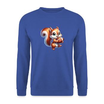 American Football Squirrel Nuts Animal Lover - Unisex Sweatshirt - royal blue - Front - Alina (178cm) & Michal (187cm)