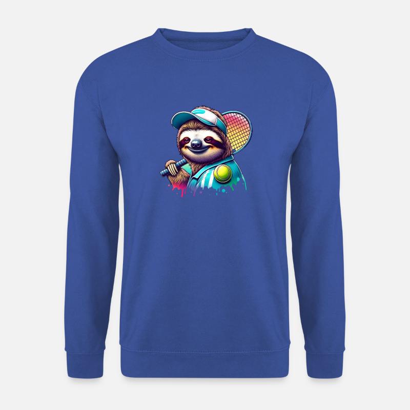 Funny Sloth Tennis Player Design - Unisex Sweatshirt - royal blue