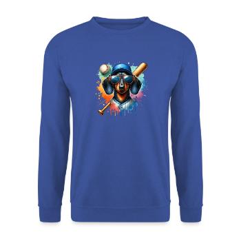 Dachshund Dachshund Dog Baseball Player Sports - Unisex Sweatshirt - royal blue - Front - Alina (178cm) & Michal (187cm)
