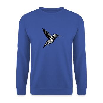 Kolibri Skelett - Unisex Pullover - Royalblau - Vorne - Alina (178cm) & Michal (187cm)