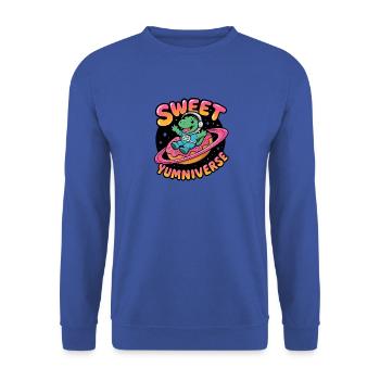 Sweet Yumniverse Aventure dans l’espace - Sweat-shirt Unisexe - bleu royal - Devant - Alina (178cm) & Michal (187cm)
