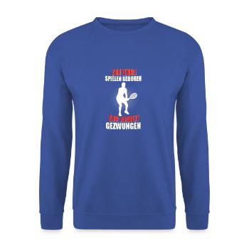 tennis spielen - Unisex Pullover - Royalblau - Vorne - Alina (178cm) & Michal (187cm)