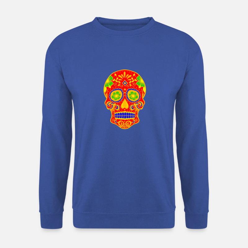 Alte Schädel-Kunst-Entwurf - Unisex Pullover - Royalblau