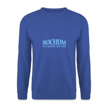 Bochum - Unisex Pullover - Royalblau - Vorne - Alina (178cm) & Michal (187cm)