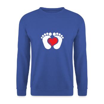 Pieds de bébé avec coeur - Sweat-shirt Unisexe - bleu royal - Devant - Alina (178cm) & Michal (187cm)