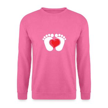 Pieds de bébé avec coeur - Sweat-shirt Unisexe - rose - Devant