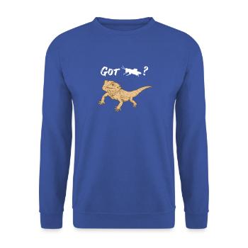 Bearded dragon asks for Locust Reptile Lizard - Unisex Sweatshirt - royal blue - Front - Alina (178cm) & Michal (187cm)