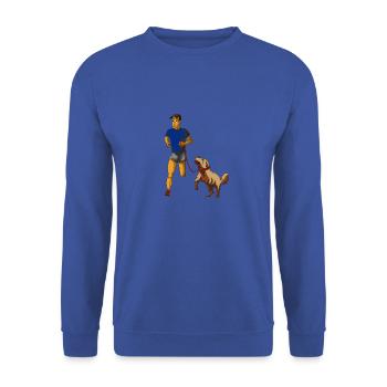 Running with dog - Unisex Sweatshirt - royal blue - Front - Alina (178cm) & Michal (187cm)