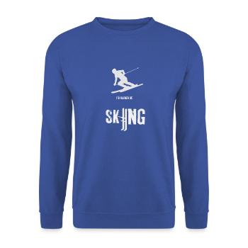 Ski - Ski - Ski - Ski - Sweat-shirt Unisexe - bleu royal - Devant - Alina (178cm) & Michal (187cm)