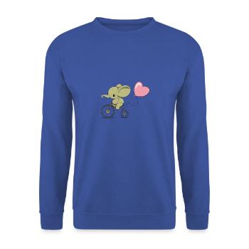 Éléphant à vélo - Sweat-shirt Unisexe - bleu royal - Devant - Alina (178cm) & Michal (187cm)