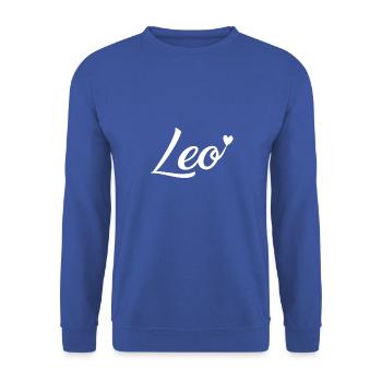 Mein Name ist Leo T-Shirt mit Herz Vorname Kind - Unisex Pullover - Royalblau - Vorne - Alina (178cm) & Michal (187cm)
