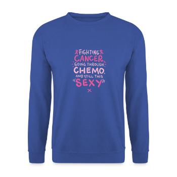 Cancer Fight Fuck Cancer Gift - Unisex Sweatshirt - royal blue - Front - Alina (178cm) & Michal (187cm)