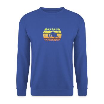 Photographer - Create Memories Camera T-Shirt Gift - Unisex Sweatshirt - royal blue - Front - Alina (178cm) & Michal (187cm)