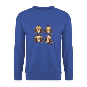Lustig Affe Craft Bier Kritik Hobbybrauer Saufen - Unisex Pullover - Royalblau - Vorne - Alina (178cm) & Michal (187cm)