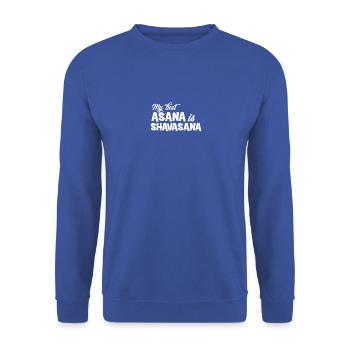 Mon meilleur Asana est Shavasana, présent, anniversaire - Sweat-shirt Unisexe - bleu royal - Devant - Alina (178cm) & Michal (187cm)