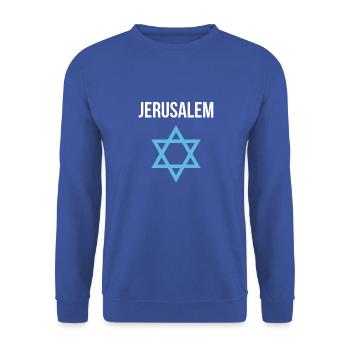 Jerusalem Israel Star of David - Unisex Sweatshirt - royal blue - Front - Alina (178cm) & Michal (187cm)