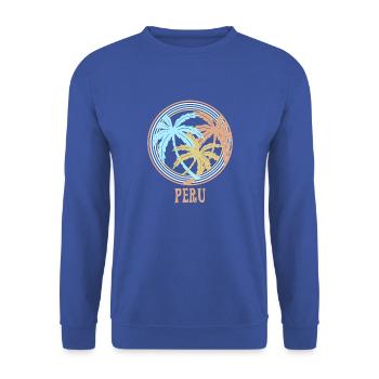 Peru - Unisex Sweatshirt - royal blue - Front - Alina (178cm) & Michal (187cm)