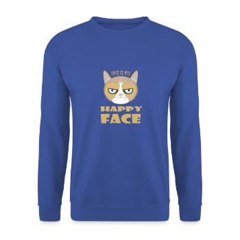 This is my happy face - Unisex Sweatshirt - royal blue - Front - Alina (178cm) & Michal (187cm)