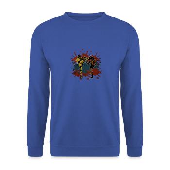 Kickboxen - Unisex Pullover - Royalblau - Vorne - Alina (178cm) & Michal (187cm)