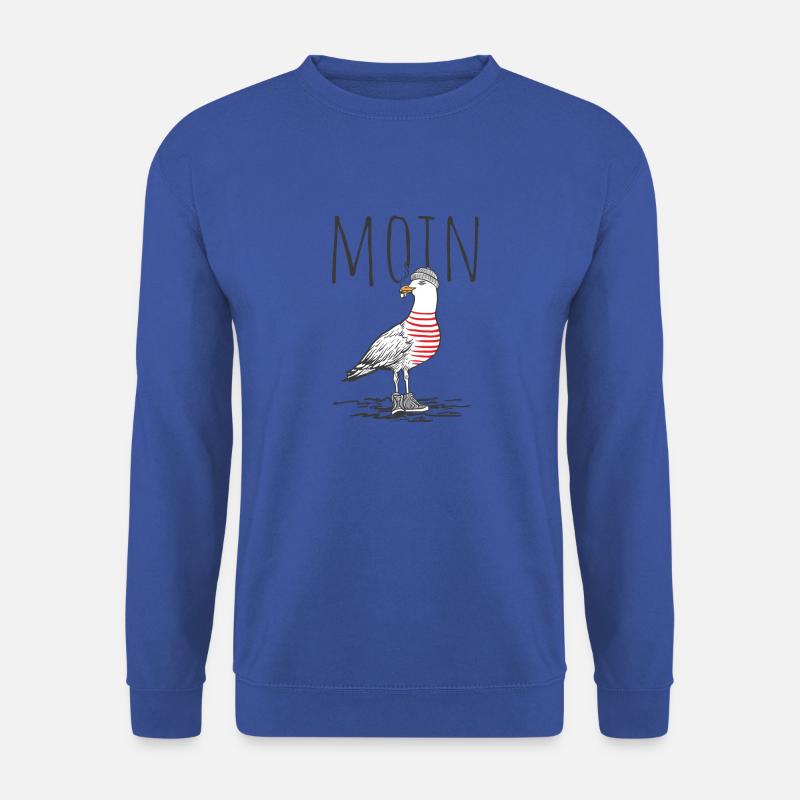 Moin Möwe Hafen Norddeutschland Plattdeutsch Küste - Unisex Pullover - Royalblau