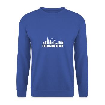 Frankfurt Skyline Downtown FFM Bleistift Geschenk - Unisex Pullover - Royalblau - Vorne - Alina (178cm) & Michal (187cm)