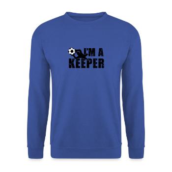 Gardien de but de football Gardien de but de football disant cadeau - Sweat-shirt Unisexe - bleu royal - Devant - Alina (178cm) & Michal (187cm)