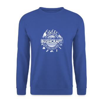 Wilderness bushcraft adventure nature backpack - Unisex Sweatshirt - royal blue - Front - Alina (178cm) & Michal (187cm)