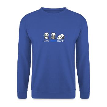 Panda Bear Gamer Eating Gaming Sleeping Video Game - Unisex Sweatshirt - royal blue - Front - Alina (178cm) & Michal (187cm)