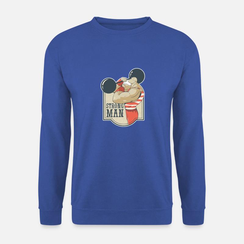 Strongman retro Muskelmann mit Gewicht Nostalgie - Unisex Pullover - Royalblau