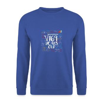 169 Years Old 13 Birthday Bday - Unisex Pullover - Royalblau - Vorne - Alina (178cm) & Michal (187cm)