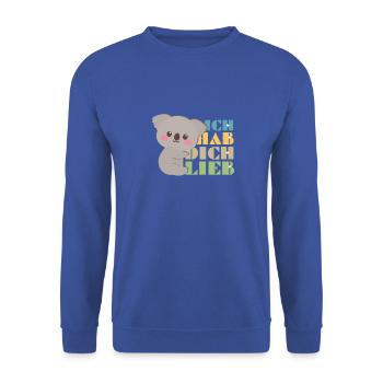 Ich Hab Dich Lieb Koala - Unisex Pullover - Royalblau - Vorne - Alina (178cm) & Michal (187cm)