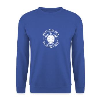 Gardez la mer sans plastique - Sweat-shirt Unisexe - bleu royal - Devant - Alina (178cm) & Michal (187cm)