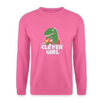 Clever Girl Velociraptor Dinosaurier - Unisex Pullover - Pink - Vorne