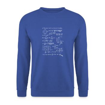 The answer is 42 memes student teacher blackboard math - Unisex Sweatshirt - royal blue - Front - Alina (178cm) & Michal (187cm)