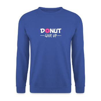 lustiger Spruch Sprüche Witziges Geschenk - Unisex Pullover - Royalblau - Vorne - Alina (178cm) & Michal (187cm)