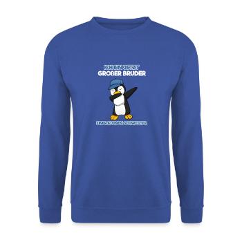 Großer Bruder Kleine Schwester Dabbing Pinguin Dab - Unisex Pullover - Royalblau - Vorne - Alina (178cm) & Michal (187cm)