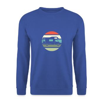 Camping Tshirt Men's Motorhome Camper - Unisex Sweatshirt - royal blue - Front - Alina (178cm) & Michal (187cm)