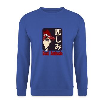 Bad Atti - Unisex Pullover - Royalblau - Vorne - Alina (178cm) & Michal (187cm)
