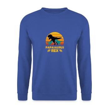 Funny Papasaurus Rex Tshirt Dinosaur Men - Unisex Sweatshirt - royal blue - Front - Alina (178cm) & Michal (187cm)