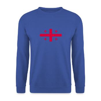 Georgia - Flag - Unisex Pullover - Royalblau - Vorne - Alina (178cm) & Michal (187cm)