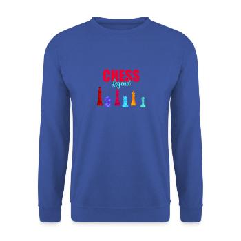 Schach Checkmate Tshirt Schachmatt Schachspieler - Unisex Pullover - Royalblau - Vorne - Alina (178cm) & Michal (187cm)