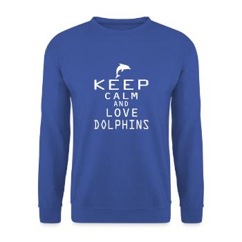 Dolphin Delfin - Unisex Pullover - Royalblau - Vorne - Alina (178cm) & Michal (187cm)