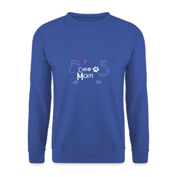 Tee-shirt chats rigolos chat mignon noël - Sweat-shirt Unisexe - bleu royal - Devant - Alina (178cm) & Michal (187cm)