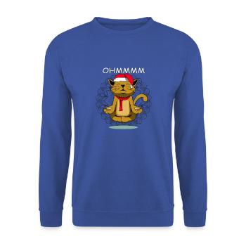 Tee-shirt chats rigolos chat mignon noël - Sweat-shirt Unisexe - bleu royal - Devant - Alina (178cm) & Michal (187cm)