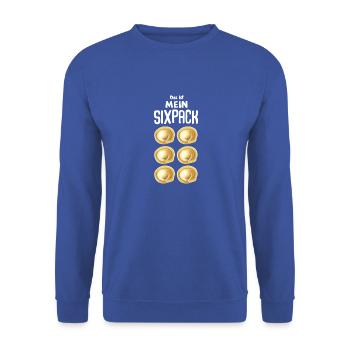 Das ist mein Sixpack russische Pelmeni - Unisex Pullover - Royalblau - Vorne - Alina (178cm) & Michal (187cm)