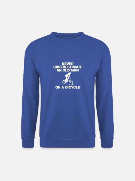 Unterschätze niemals einen alten Mann auf einem Fahrrad - Unisex Pullover - Royalblau