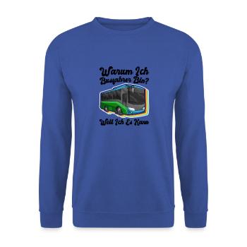 Busfahrer Buslenker Schulbus Beruf Kraftfahrer - Unisex Pullover - Royalblau - Vorne - Alina (178cm) & Michal (187cm)